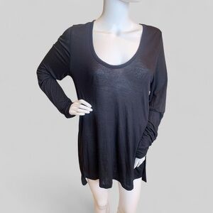 J. Crew Black Oversized Tunic Top